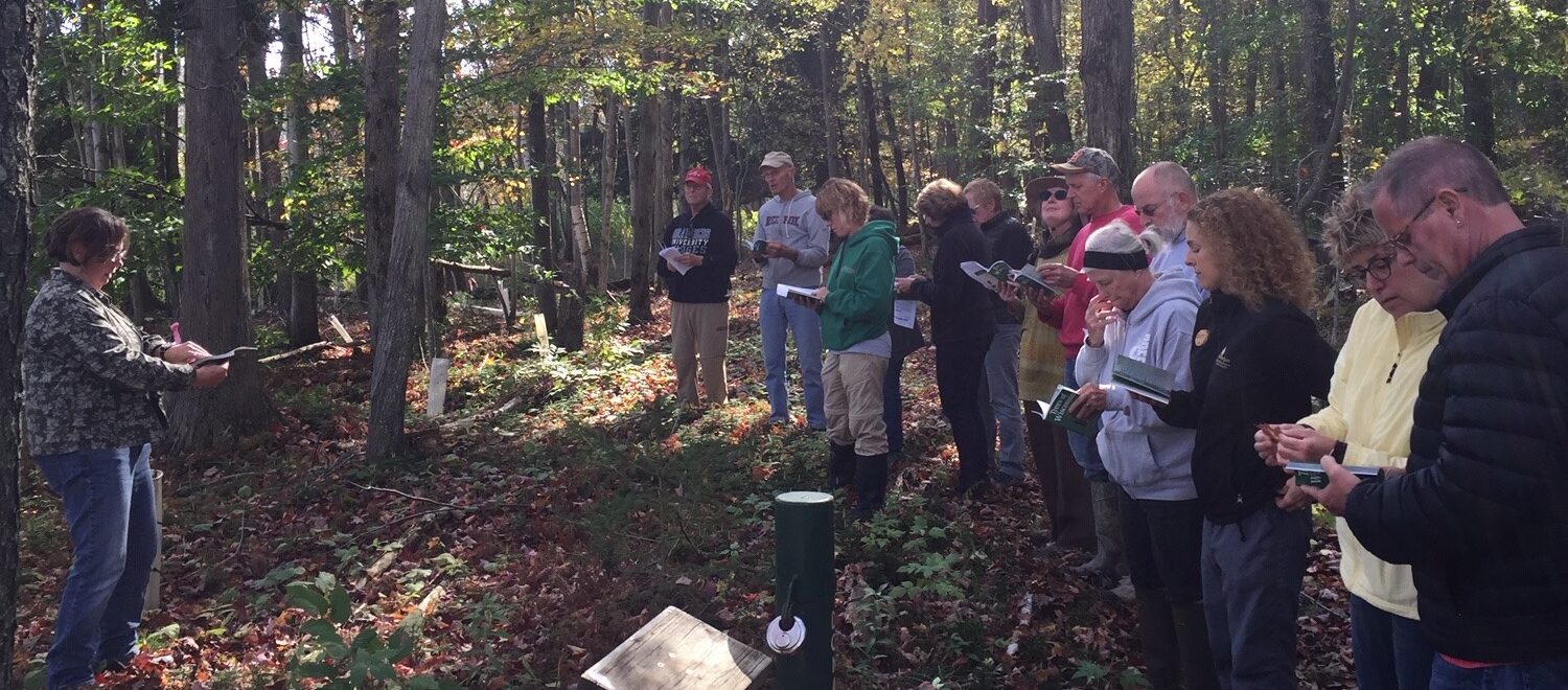 Group of adults on educational nature hike