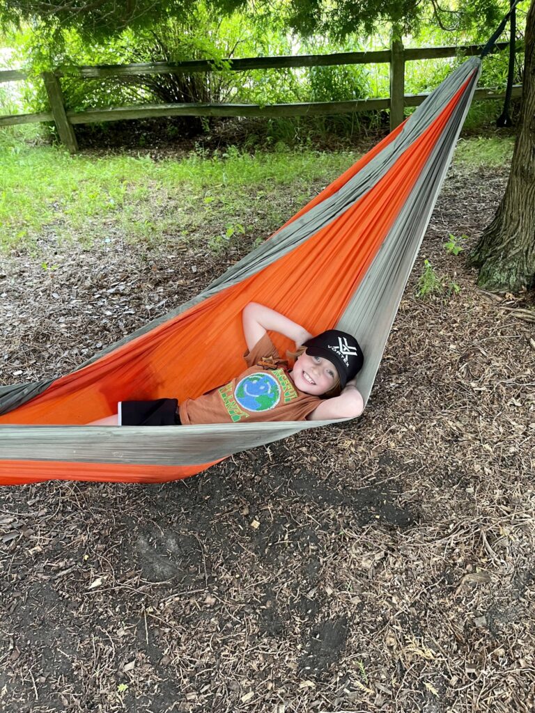 Child in hammock 